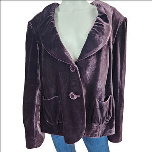 Semantics Long Sleeve 3 Button Velour Blazer Size 22 W